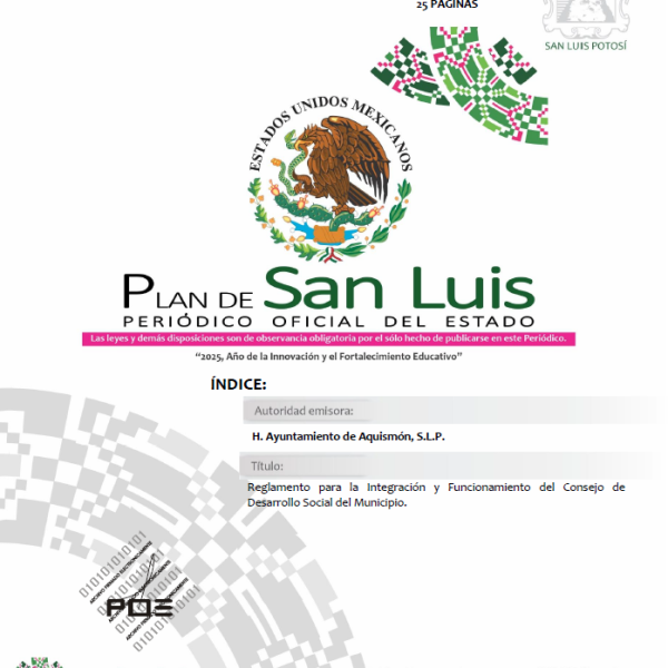 REGLAMENTO PARA LA INTEGRACIÓN Y FUNCIONAMIENTO DEL CONSEJO DE DESARROLLO SOCIAL